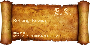 Rohony Kozma névjegykártya
